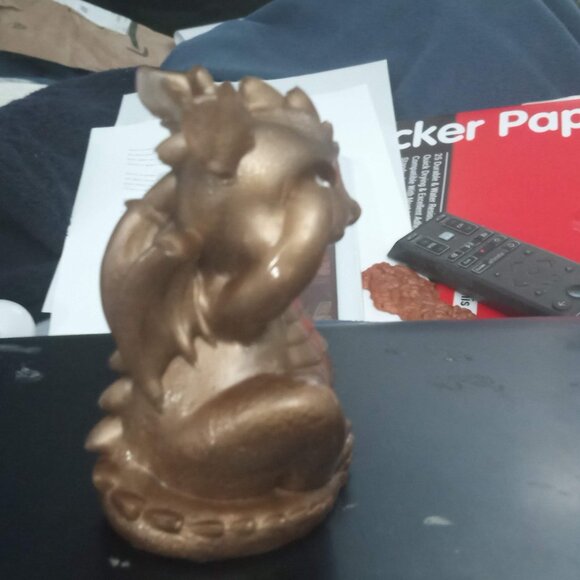 Handmade Bronze Resin See No Evil Dragon statue - Picture 2 of 5